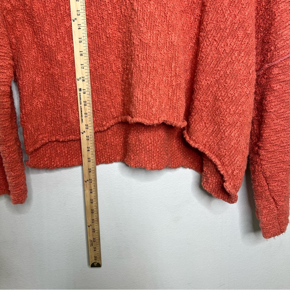 Free People Big Easy Cown Neck Pullover Coral Pink Sweater Boho Beach Lounge - L - Picture 6 of 9